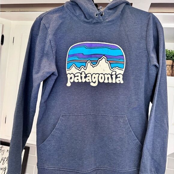 Patagonia blue hoodie size small India hand warmer - Picture 10 of 11
